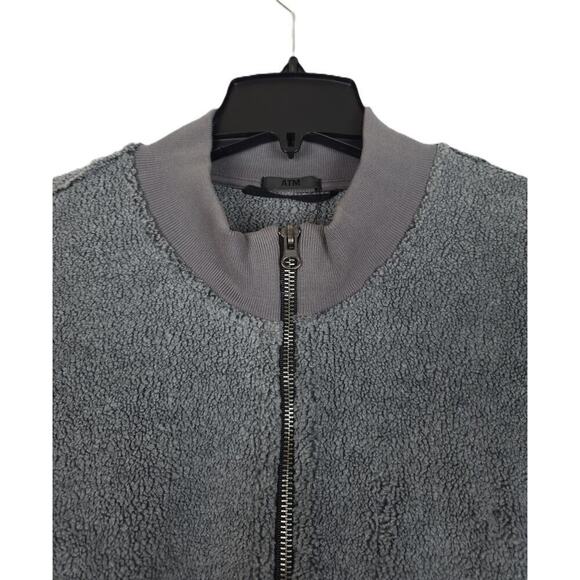 ATM Anthony Thomas Melillo Men's Sherpa Fleece Full-Zip Jacket Charcoal XXL NWT - Picture 3 of 5